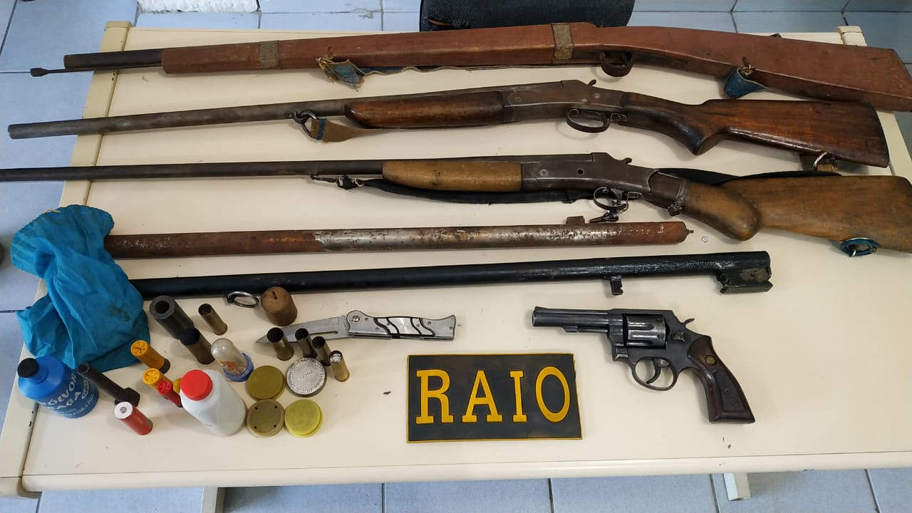 Polícia apreende cinco armas de fogo na zona rural de Acopiara