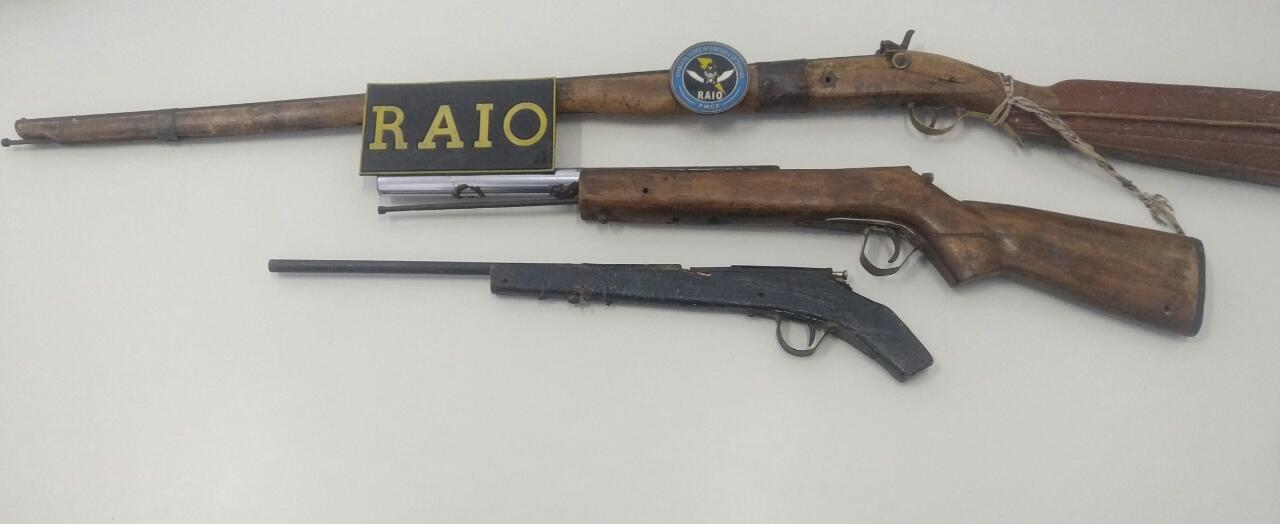 Polícia apreende três armas de fogo na zona rural de Iguatu