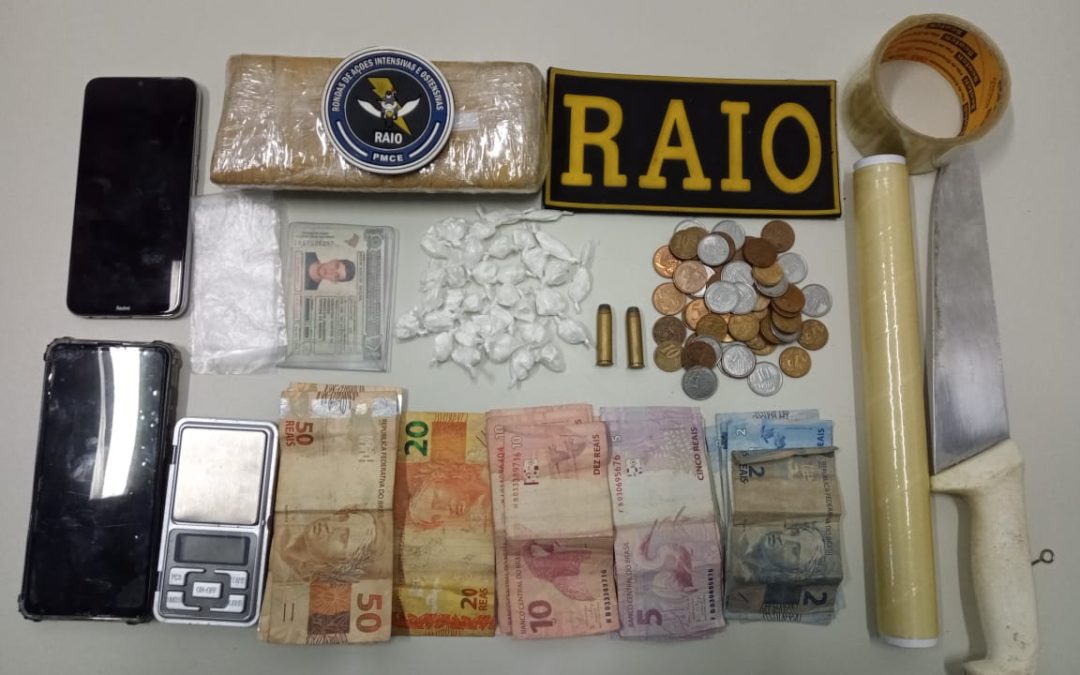 Polícia apreende munições e meio quilo de drogas em Iguatu