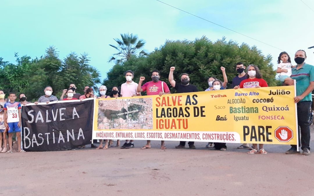 Ambientalistas protestam contra degradação ambiental da lagoa da Bastiana em meio a obras de urbanização