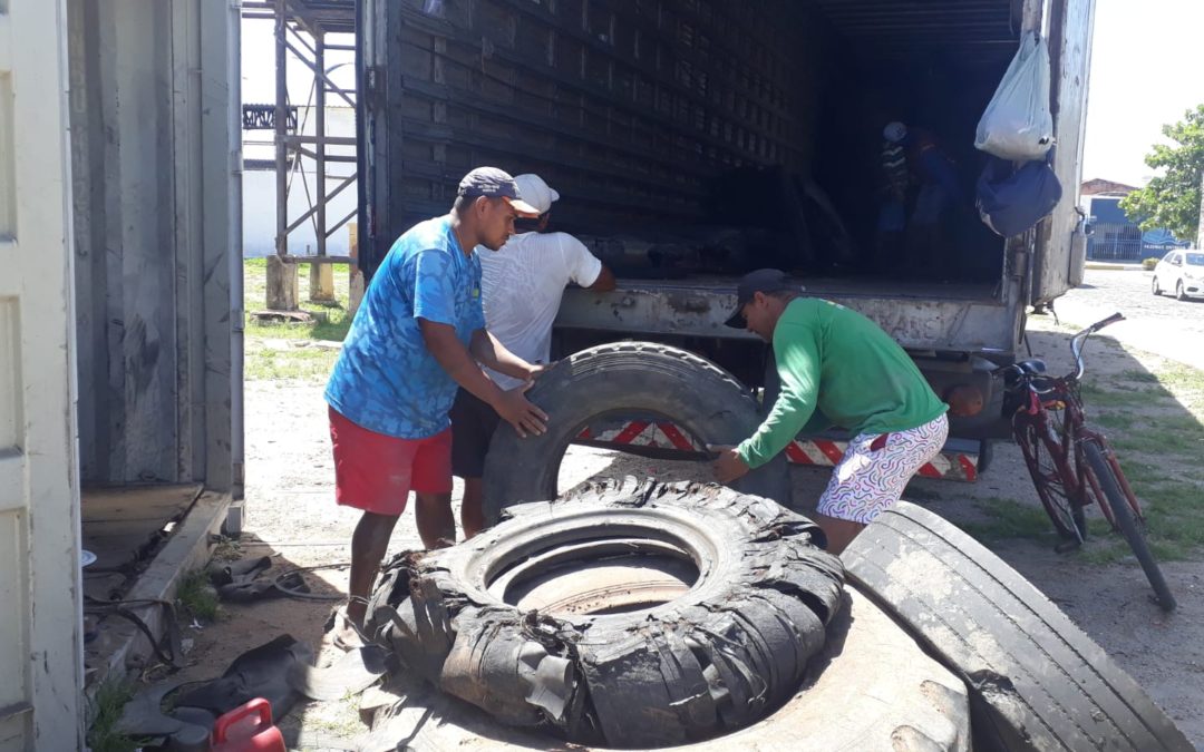 Pneus recolhidos em Iguatu aquecem caldeiras de fábrica de cimento na Bahia