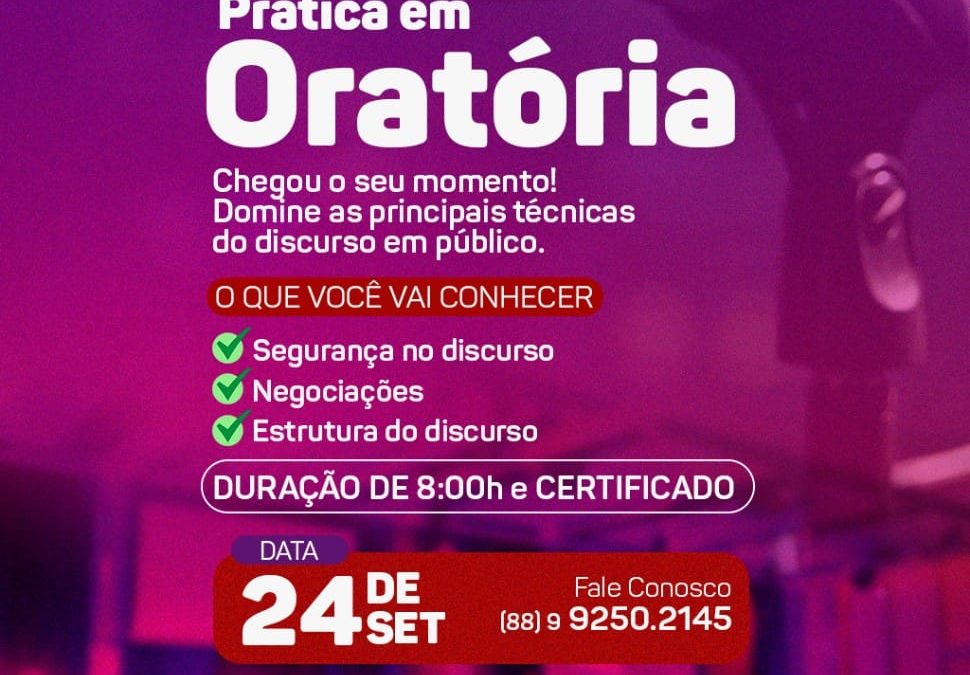 Empresa COURSE e CDL vão oferecer curso de ‘Prática em Oratória’